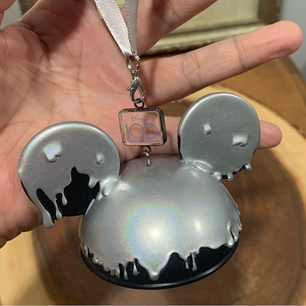 Disney Mickey Ears Hat Ornament - Disney100 - Silver Melting Chocolate NEW - Picture 5 of 7